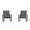 Merrick Lane Brevyn Set of 2 Flex Comfort Outdoor Rocking Chairs with Steel Frames
